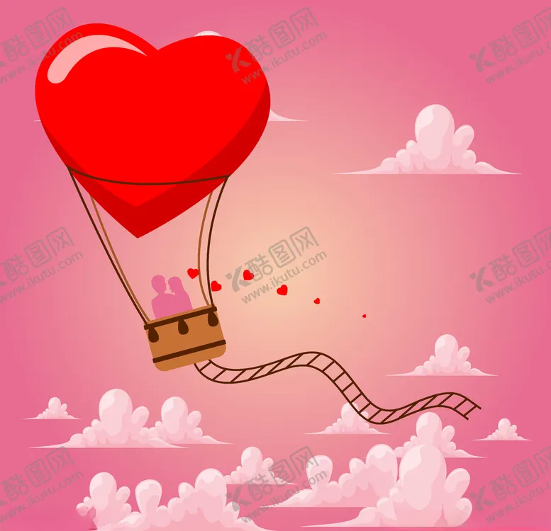 编号：48613209232031353901【酷图网】源文件下载-爱心唯美热气球场景插画