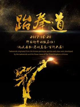 跆拳道海报武术培训少儿招生