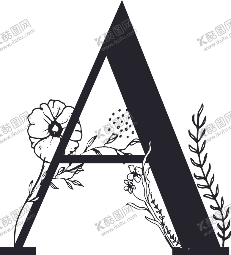 编号：87056606270901594071【酷图网】源文件下载-手绘花纹字母
