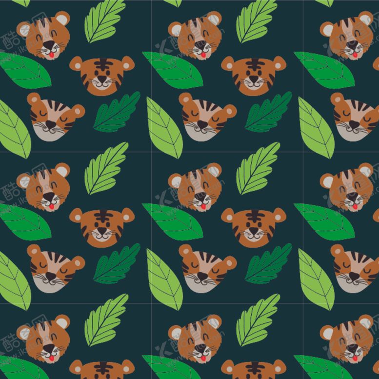 编号：25194909222208306873【酷图网】源文件下载-卡通老虎花纹