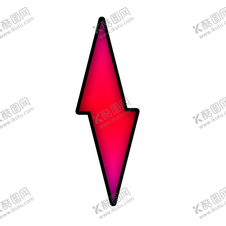编号：96532110051715282700【酷图网】源文件下载-黑色描边红色渐变闪电图标