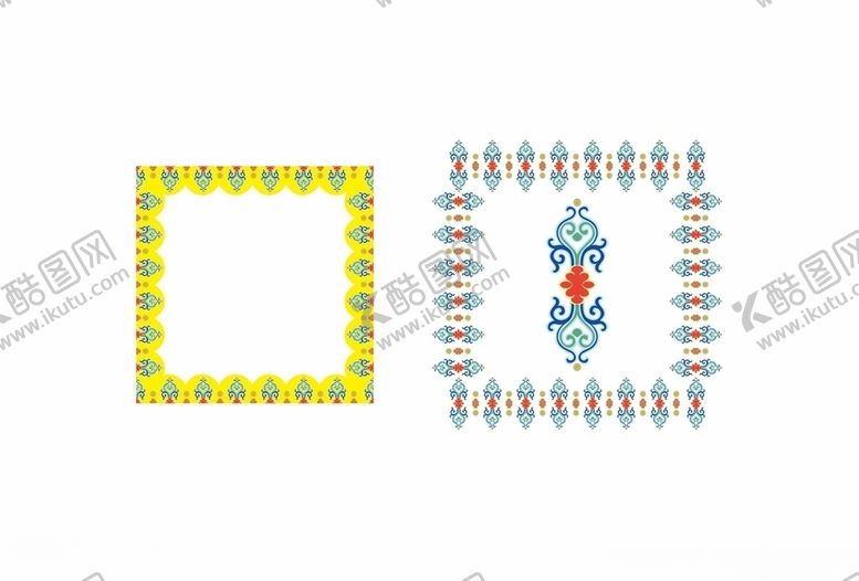 编号：36016109190707109094【酷图网】源文件下载-藏族花纹古典花边矢量藏