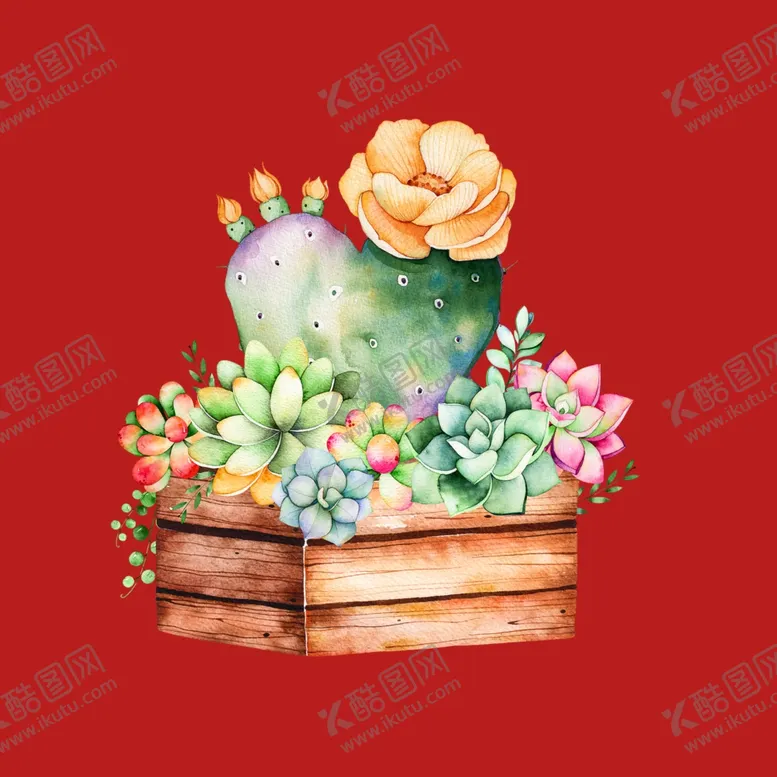 编号：14929001290640381274【酷图网】源文件下载-手绘多肉