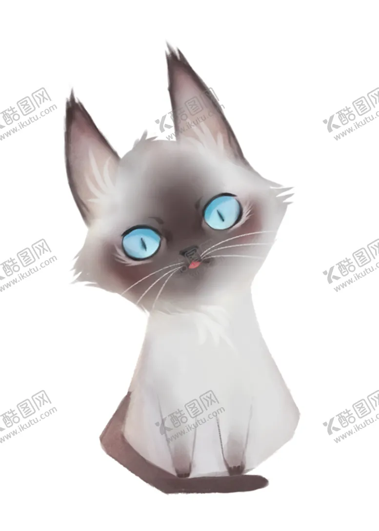 编号：16708909240548483835【酷图网】源文件下载-手绘猫咪暹罗猫