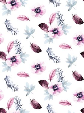 水彩花朵创意图案