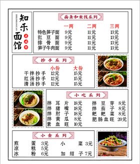 面馆菜单