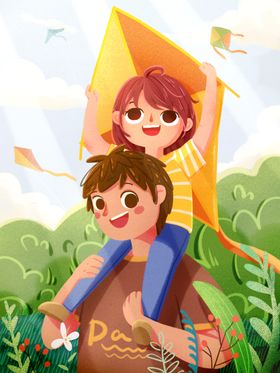 创意卡通插画图案儿童节日梦幻场景