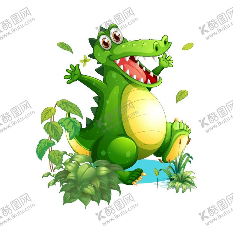 编号：64712809131325564716【酷图网】源文件下载-卡通鳄鱼野生动物动物