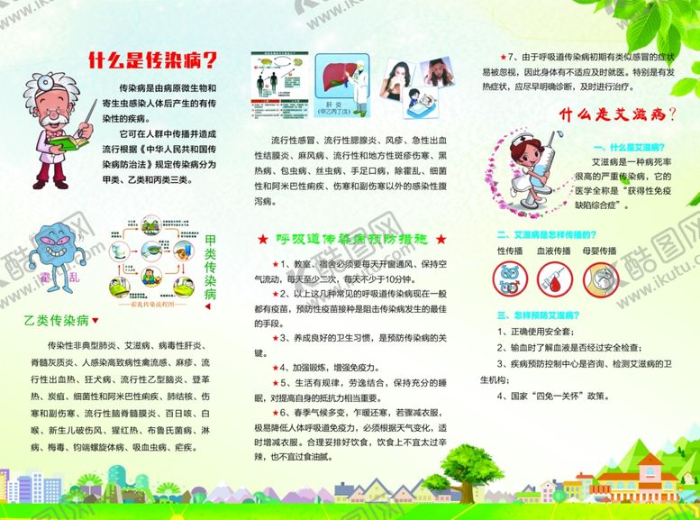 编号：26077507131947527831【酷图网】源文件下载-传染病三折页