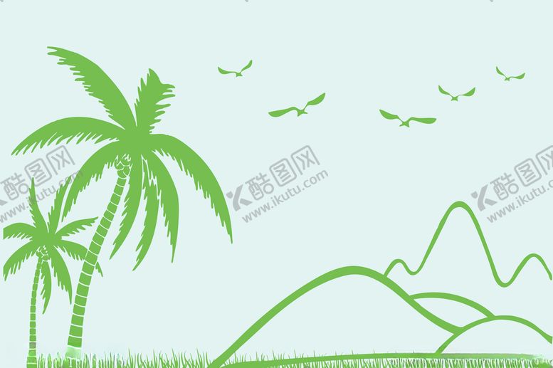 编号：33081207121512571634【酷图网】源文件下载-硅藻泥椰树背景客厅墙面