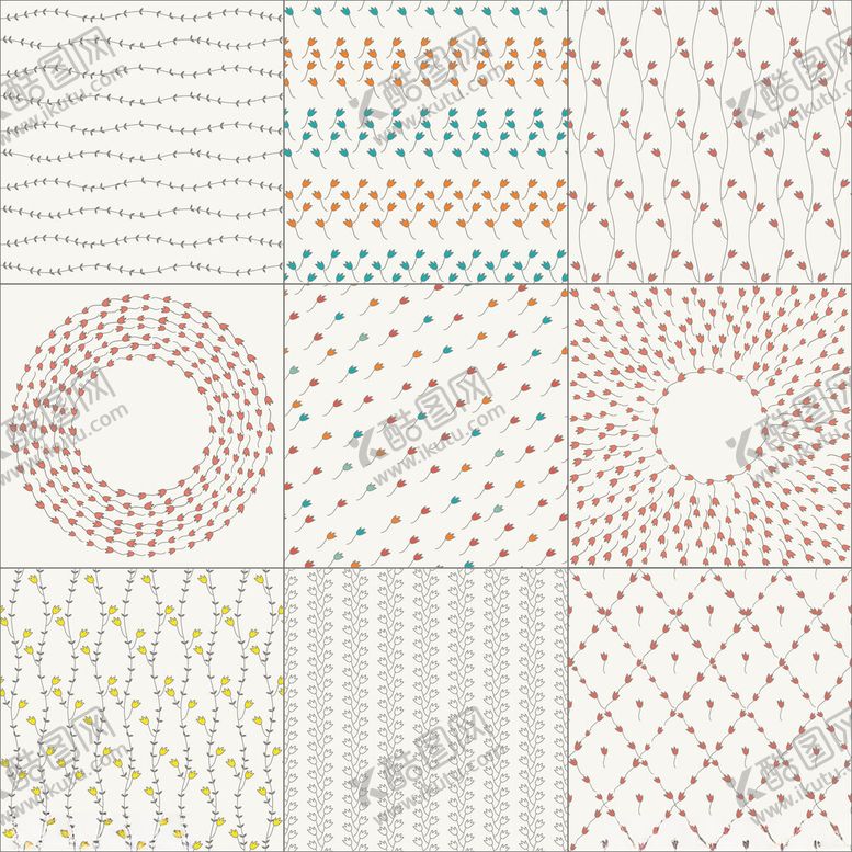 编号：80337411021531275444【酷图网】源文件下载-多彩几何图案纹理素材集