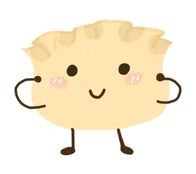 手绘饺子素材年夜饭插画卡通