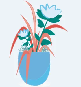 png格式植物花卉手绘素材插图卡通型插画