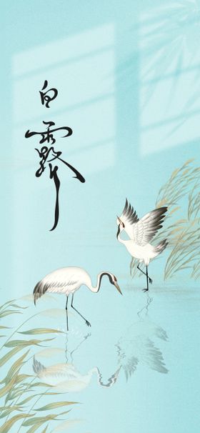白露海报鹭二十四节气地产
