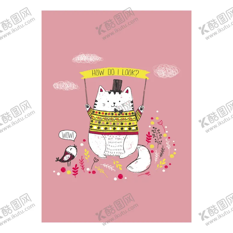 编号：72866402090456307289【酷图网】源文件下载-生日小猫