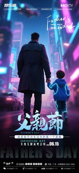 父亲节海报酒吧温馨