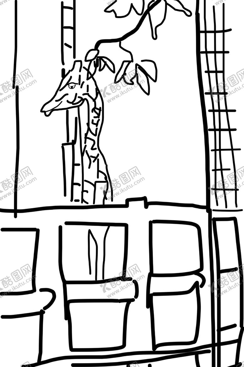 编号：26014709242252462873【酷图网】源文件下载-儿童漫画线条水墨画黑白画