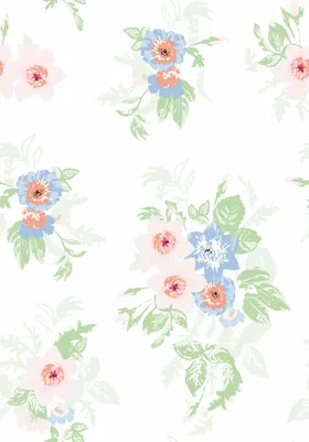 数码印花碎乱叶手绘