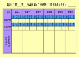 班级考勤表