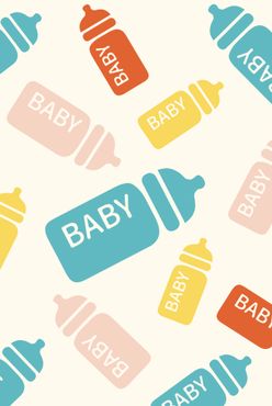 原创奶瓶小清新撞色背景BABY奶嘴