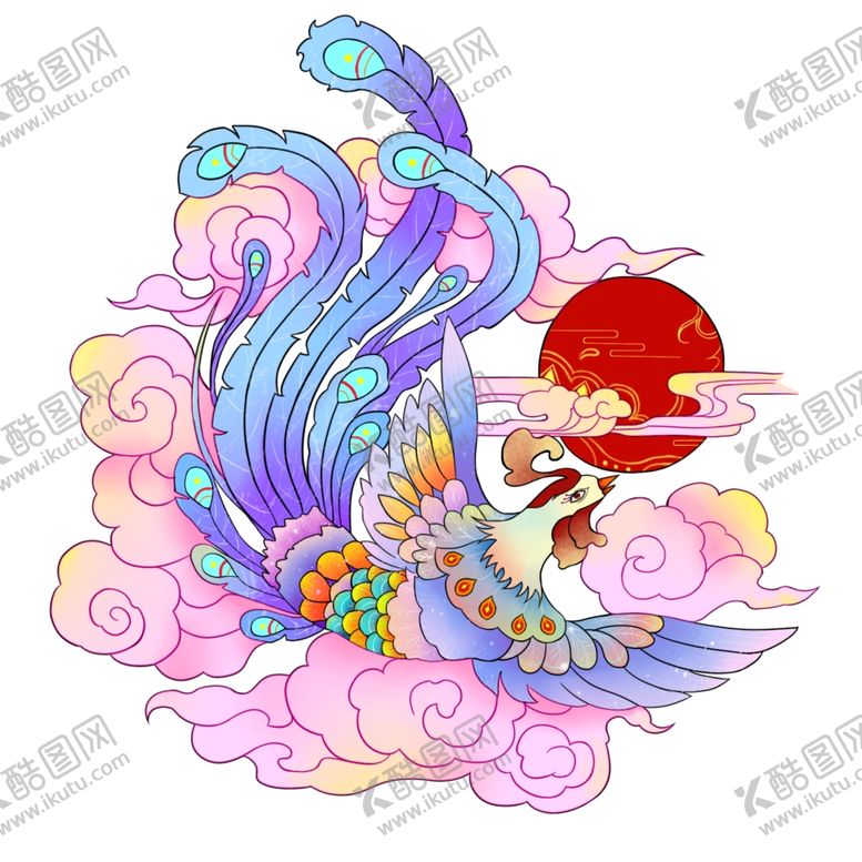 编号：30623510110129453548【酷图网】源文件下载-国潮凤凰插画