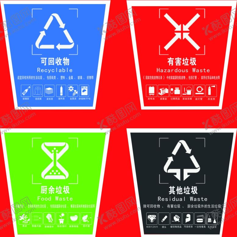 编号：75425710260857558040【酷图网】源文件下载-新版垃圾桶分类