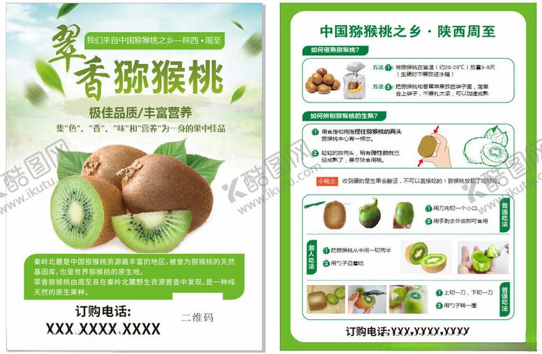 编号：72638412190108292625【酷图网】源文件下载-猕猴桃奇异果宣传页设计展示