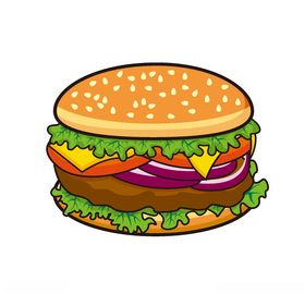 美味汉堡插画