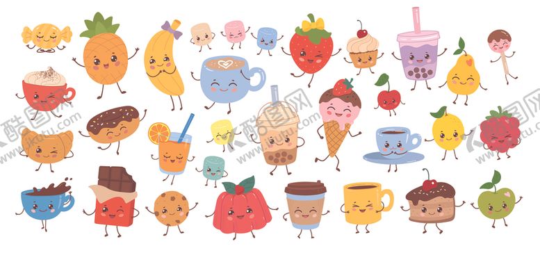 编号：77636104030718537809【酷图网】源文件下载-卡通甜点