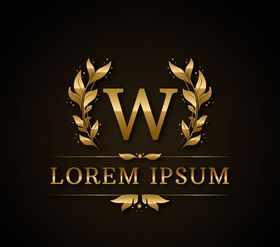 复古金色字母标志