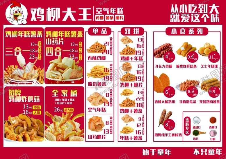 编号：86368704051706583407【酷图网】源文件下载-鸡柳大王菜单