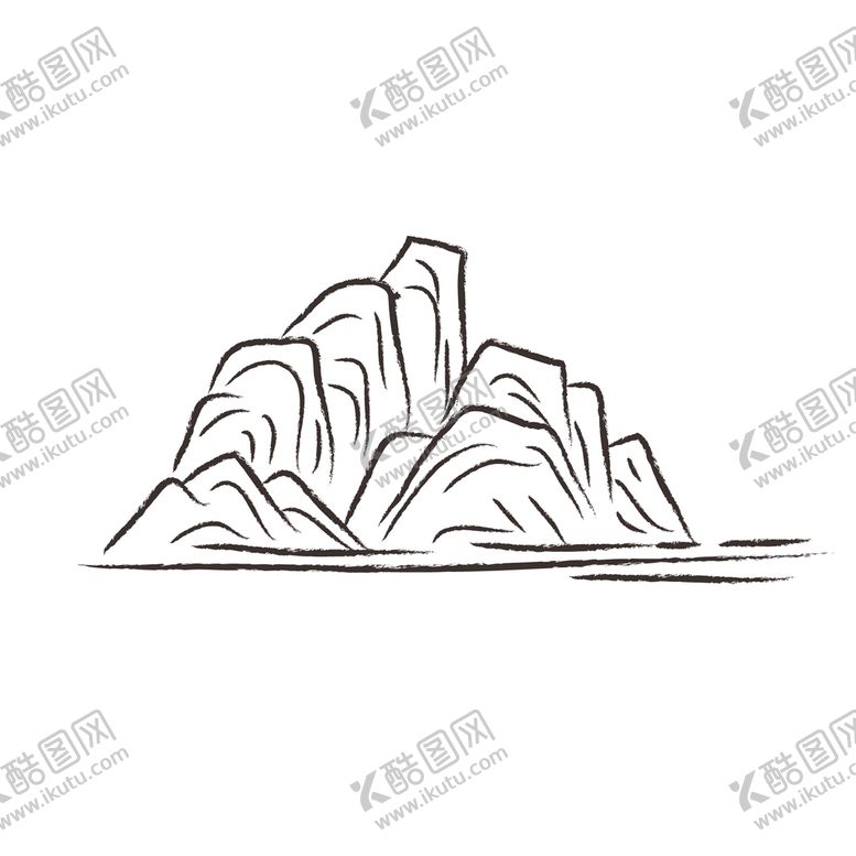编号：29131311131513354220【酷图网】源文件下载-山水线稿