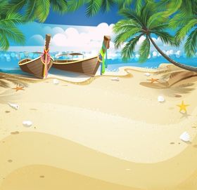蓝天白云自然海滩沙滩背景