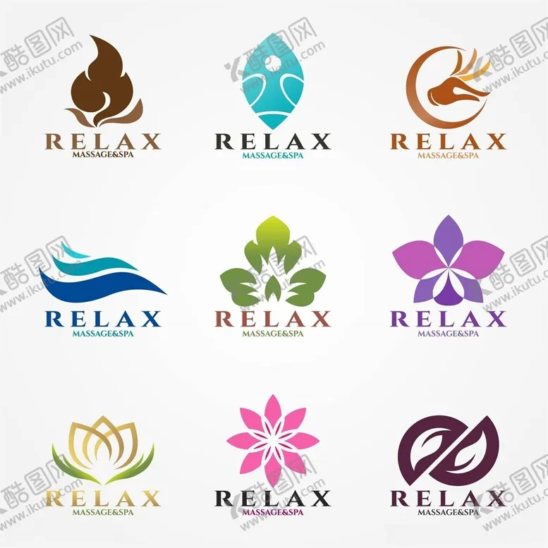 编号：31100806292319044109【酷图网】源文件下载-Relax品牌标志设计集合