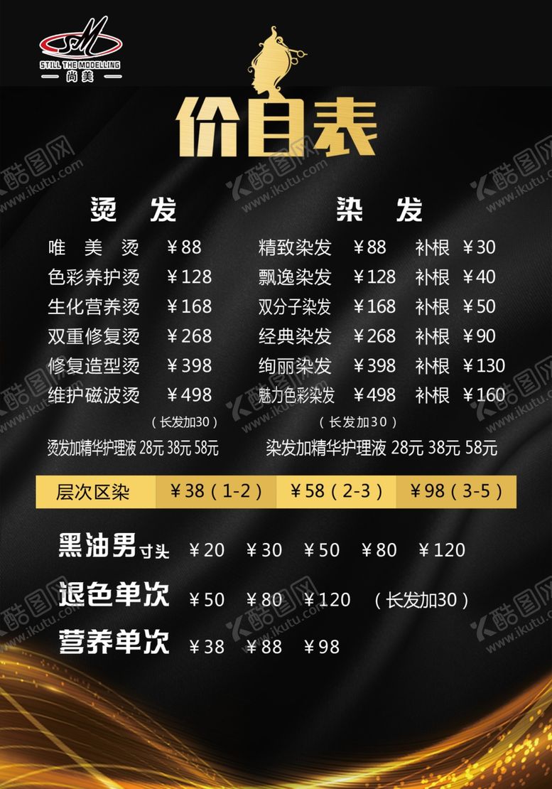 编号：37726409292205318756【酷图网】源文件下载-理发价格表