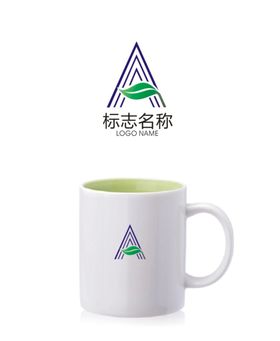 绿叶logo字母A标志素材