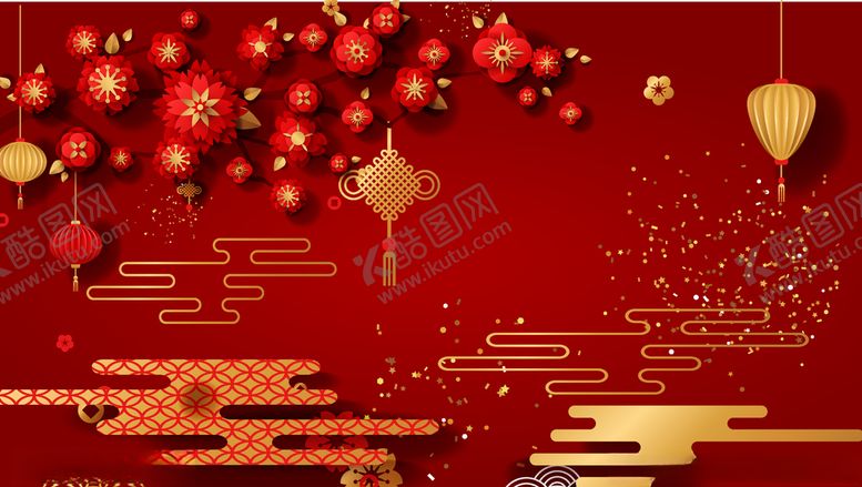 编号：36540407020907393877【酷图网】源文件下载-新年欢乐红色喜庆背景