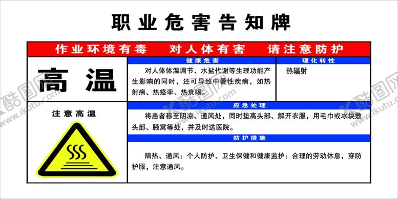 编号：15901706271503284500【酷图网】源文件下载-高温告知卡