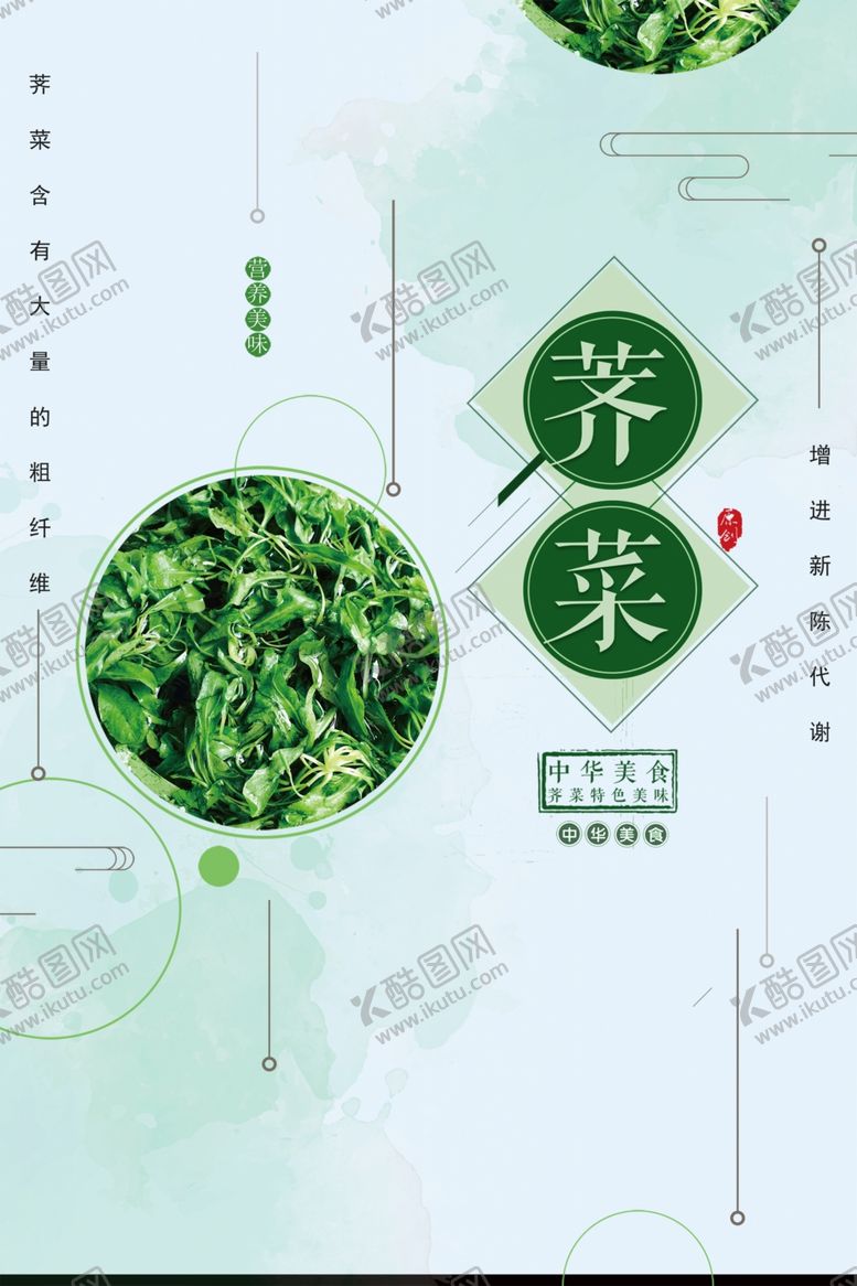 编号：35055210300819009829【酷图网】源文件下载-新鲜荠菜蔬菜宣传海报
