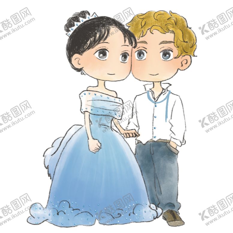 编号：34086710240420553285【酷图网】源文件下载-卡通新郎新娘