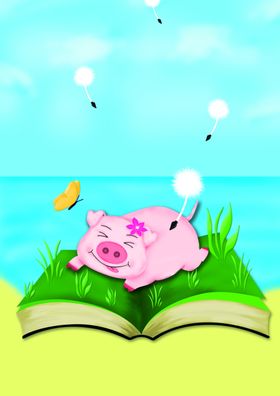 童话猪背景素材