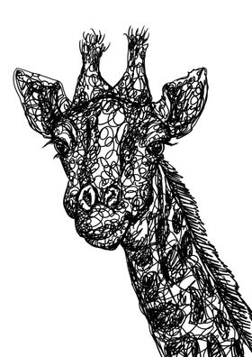 长颈鹿和小兔子插画