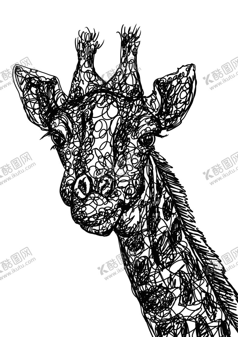 编号：44649707072317197371【酷图网】源文件下载-插画长颈鹿