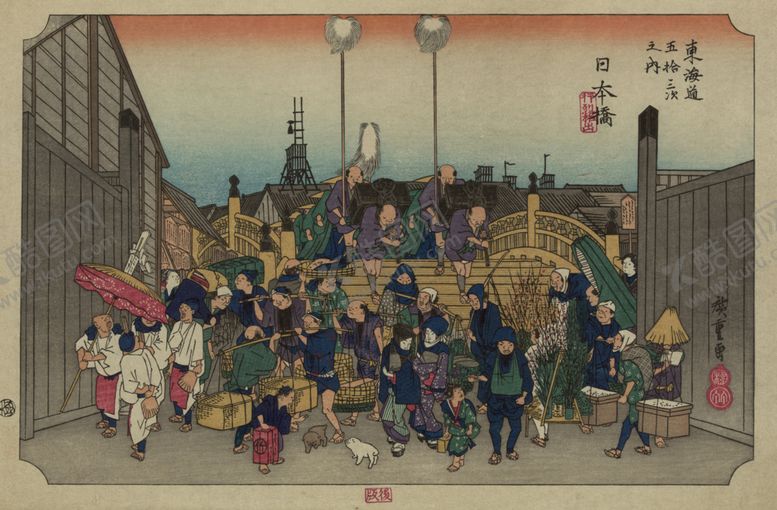 编号：73277310082030329393【酷图网】源文件下载-日本街景风景浮世绘