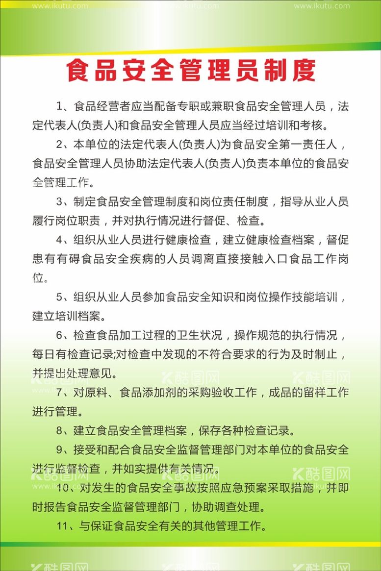 编号：67201909302301312807【酷图网】源文件下载-食品安全管理制度