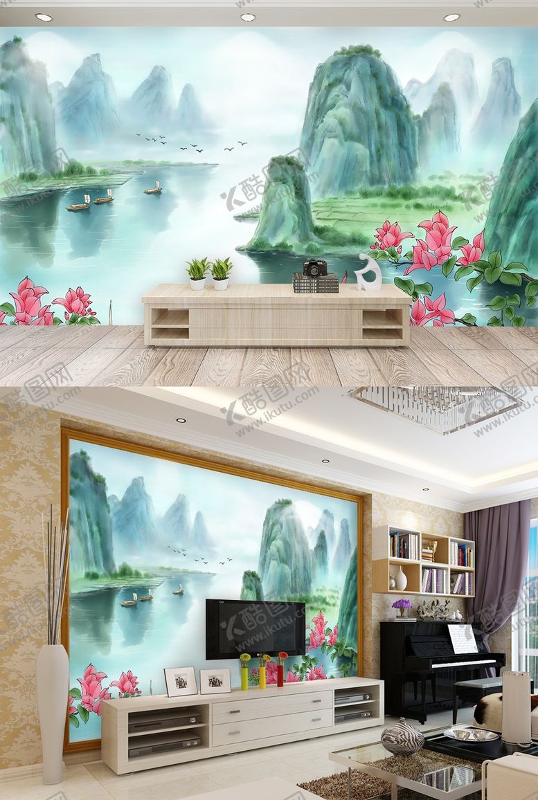 编号：12753012300110568241【酷图网】源文件下载-背景墙 挂画装饰画 客厅 卧室