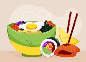 卡通食物饺子插画品