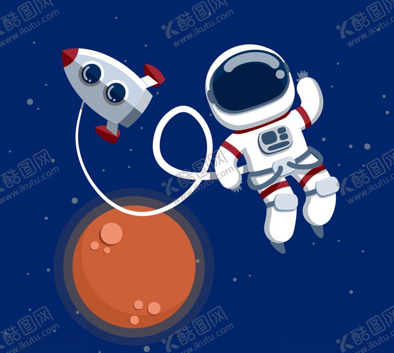 编号：50609710242320266498【酷图网】源文件下载-卡通宇宙飞船和宇航员