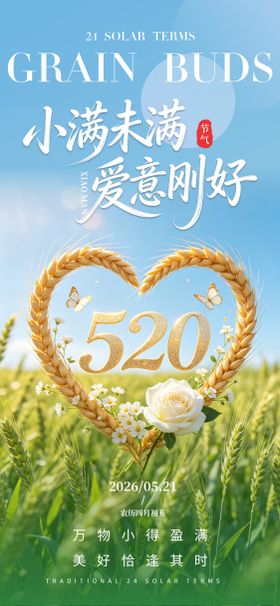 小满520节气海报