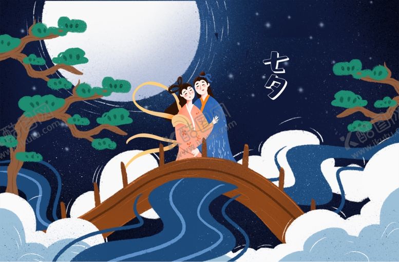 编号：41579805091127039081【酷图网】源文件下载-七夕节插画